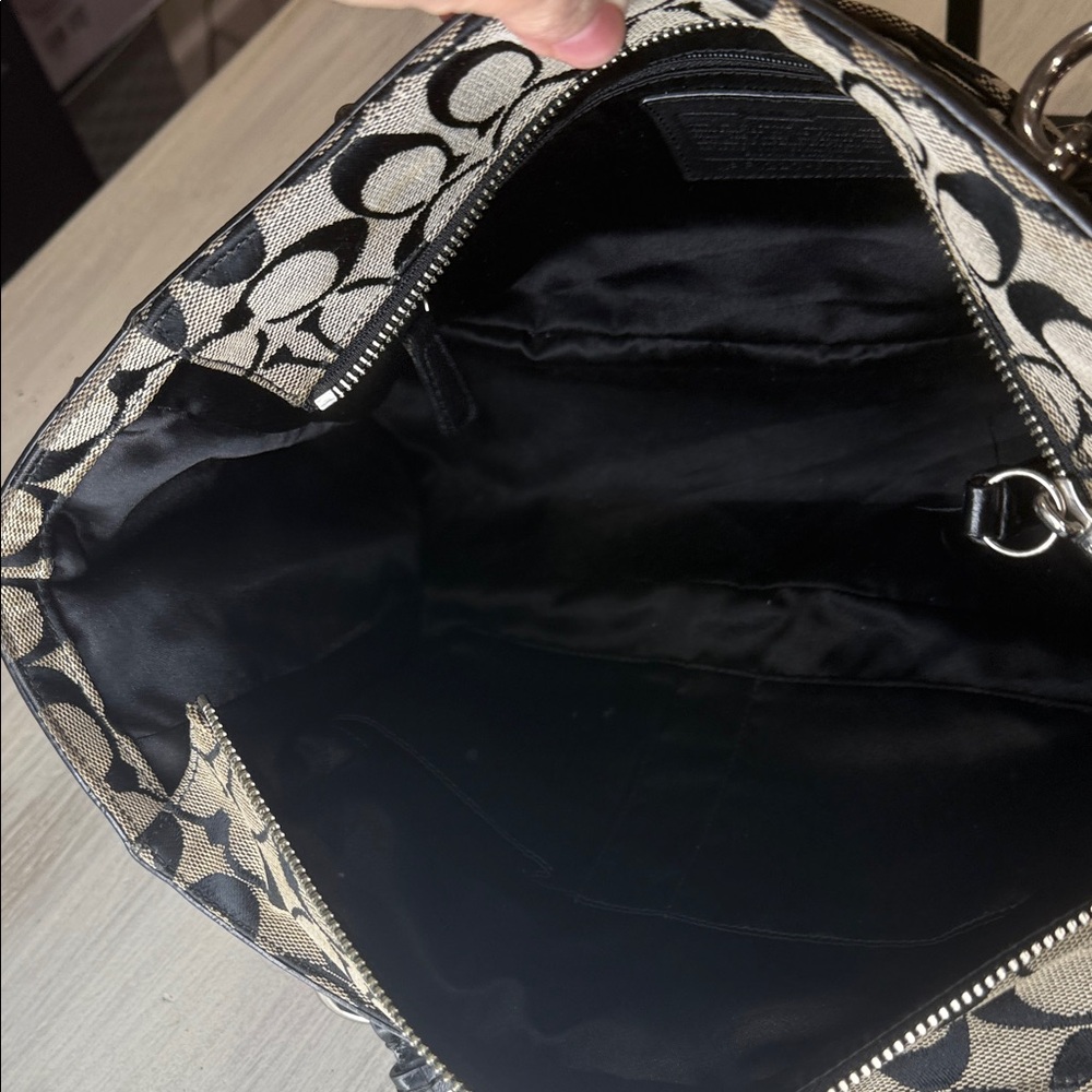 Coach Black and Tan Signature Tote - Picture 12 of 13